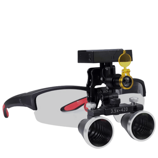 Lupa X1 Pro con lentes de aumento 2.5x y lámpara frontal LED — vista frontal